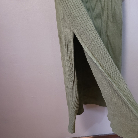 Who What Wear EUC Classic Vintage Inspired Army Green Ribbed Sweater Dress LARGE - Picture 6 of 11